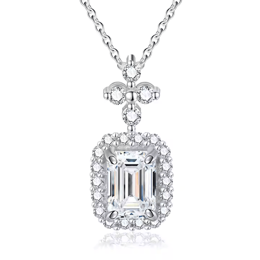 ESMERALDA 18K Gold Plated Emerald Cut Pendant Necklace