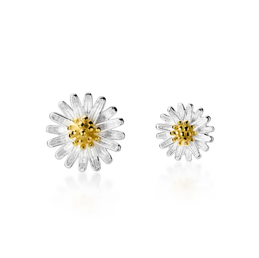 MARGARITA White Daisy Flower Sterling Silver