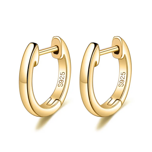 MARIA Minimalist Gold Plated Vermeil Hoop Huggies