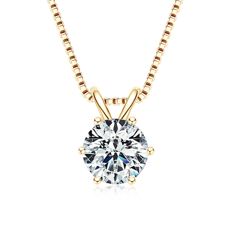 VALENTINA Luxury 1.0 CT Round Brilliant Cut Pendant Necklace