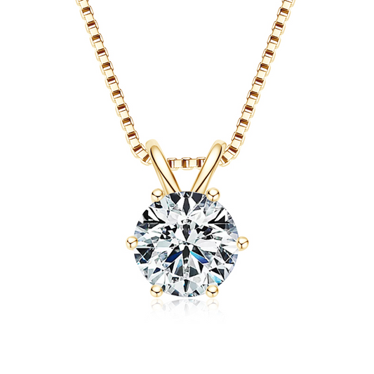 VALENTINA Luxury 1.0 CT Round Brilliant Cut Pendant Necklace